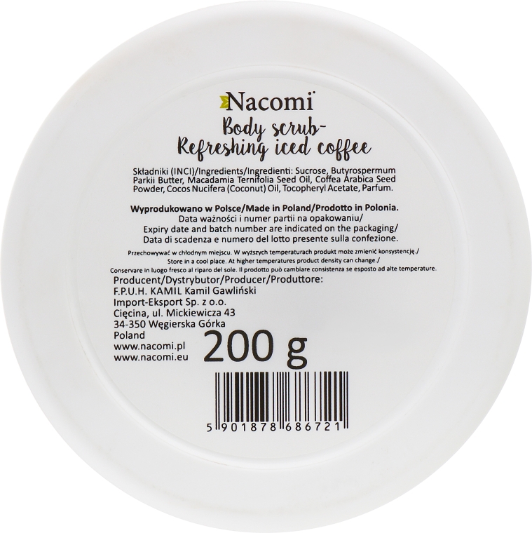 Скраб для тела с маслом ши и кофе - Nacomi Natural Body Scrub Refreshing Iced Cofee — фото N2