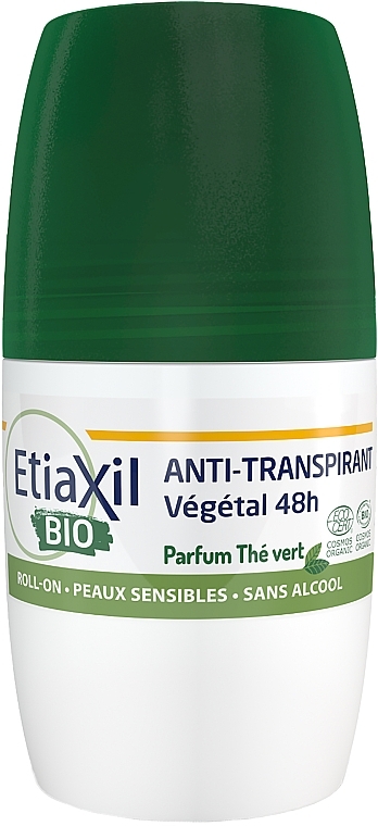 Антиперспирант шариковый, органический с зеленым чаем - Etiaxil Anti-Perspirant Vegetal Protection 48H Roll-on — фото N1