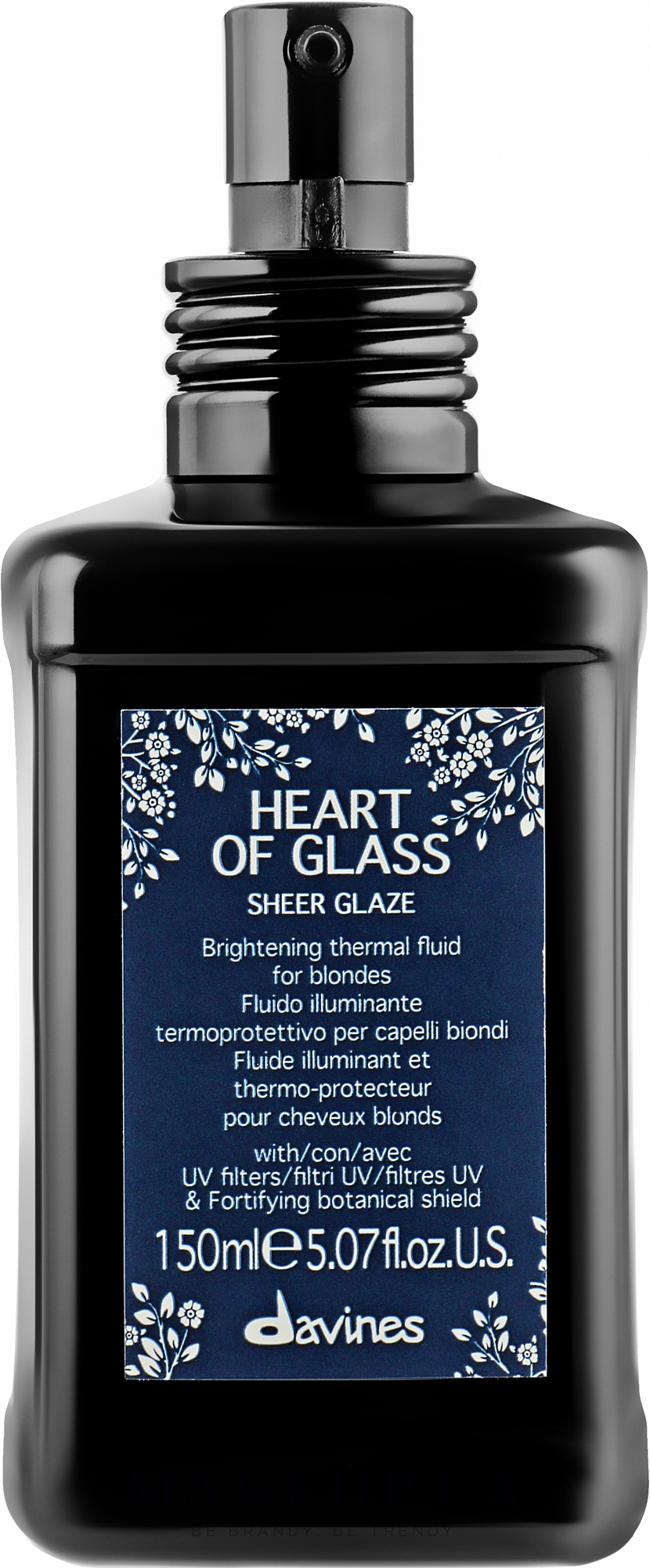 Термозащитный флюид для придания блеска волосам оттенка блонд - Davines Heart Of Glass Sheer Glaze — фото 150ml