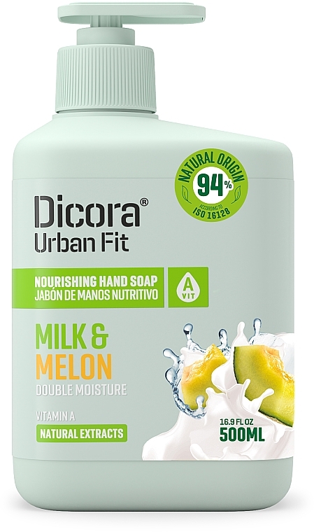 Живильне мило для рук з вітаміном А "Молоко та диня" - Dicora Urban Fit — фото N1