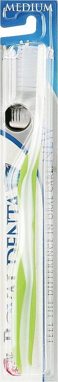 Зубна щітка середньої м'якості з наночастинками срібла, салатова - Royal Denta Silver Medium Toothbrush — фото N2