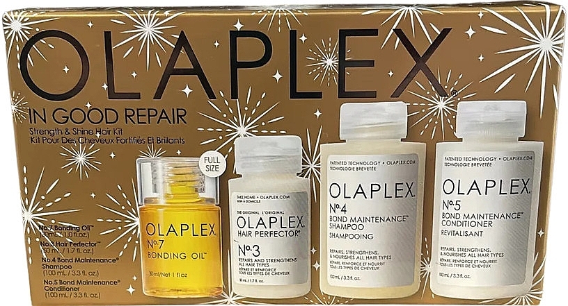 Набір для зміцнення та блиску волосся - Olaplex In Good Repair Strength & Shine Hair Kit (shm/100ml + con/100ml + elixir/50ml + oil/30ml)