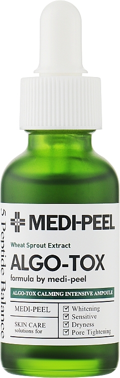 Ампульна заспокійлива детокс-сироватка для обличчя з паростками пшениці - Medi-Peel Algo-Tox Calming Intensive Ampoule