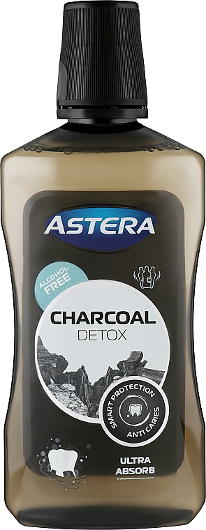 Ополіскувач для ротової порожнини з активованим вугіллям - Astera Charcoal Detox Mouthwash — фото N1
