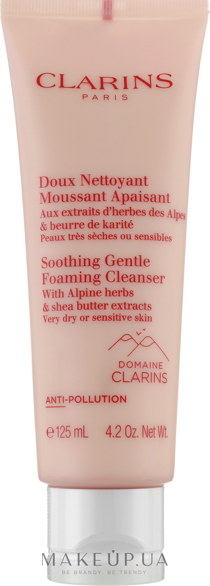 Заспокійливий пінний крем з альпійськими травами - Clarins Soothing Gentle Foaming Cleanser With Alpine Herbs — фото 125ml