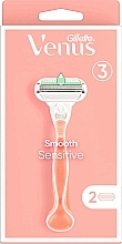 Станок для гоління рожевий + 1 змінна касета - Gillette Venus Smooth Sensitive — фото N3
