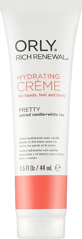 Увлажняющий крем для рук, ног и тела с пряной ванилью и белым чаем - Orly Rich Renewal Pretty Hydrating Creme Spiced Vanilla & White Tea