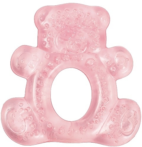 Прорезыватель для зубов с водой "Мишка", розовый - Lindo — фото N1