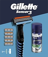 Набор - Gillette Sensor 3 (razor/1pc + foam/75ml + refil/5pcs) — фото N2