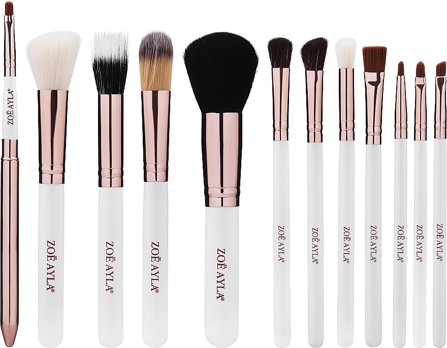 Набор кистей для макияжа в футляре, 12 шт - Zoe Ayla Cosmetics Professional Brush Set — фото N2