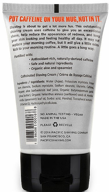 Крем для гоління з кофеїном - Pacific Shaving Company Shave Smart Caffeinated Shaving Cream — фото N2