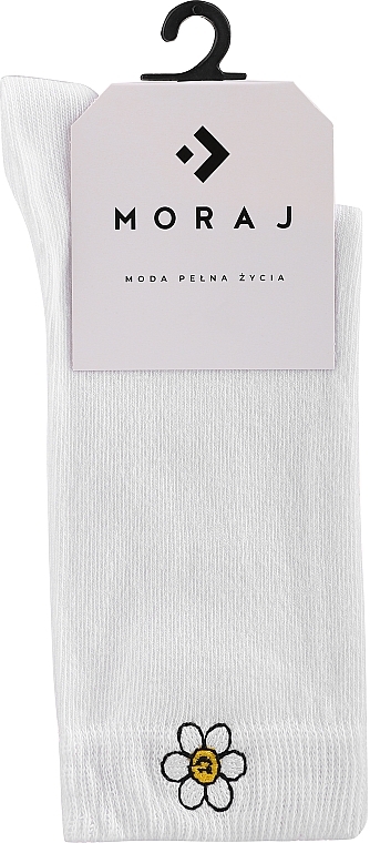 Шкарпетки жіночі довгі "Ромашка", білі - Moraj — фото N1
