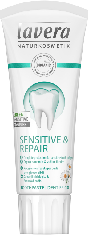 Зубна паста відновлювальна для чутливих зубів - Lavera Sensitive & Repair Toothpaste — фото N1