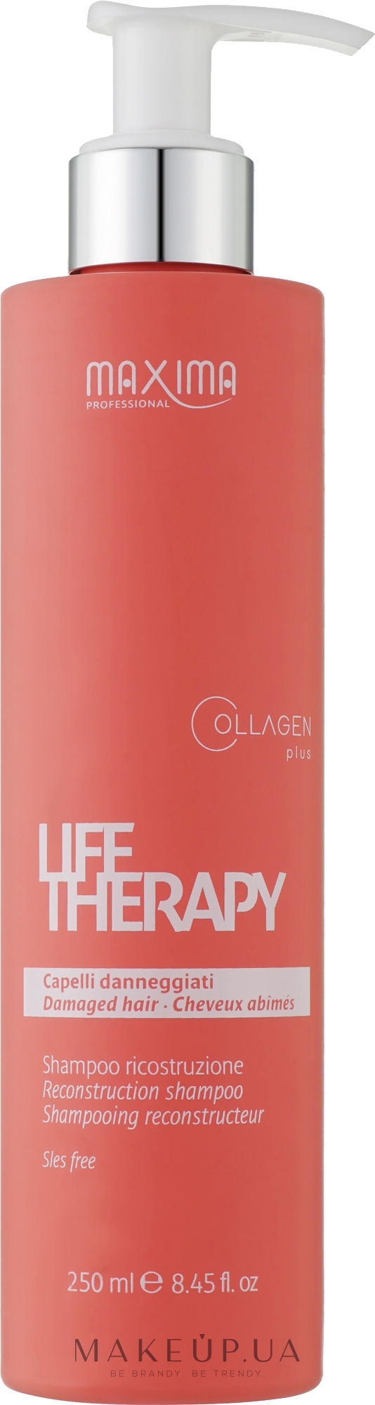 Шампунь для глубокого восстановления поврежденных волос - Maxima Life Therapy Collagen Plus Shampoo — фото 250ml