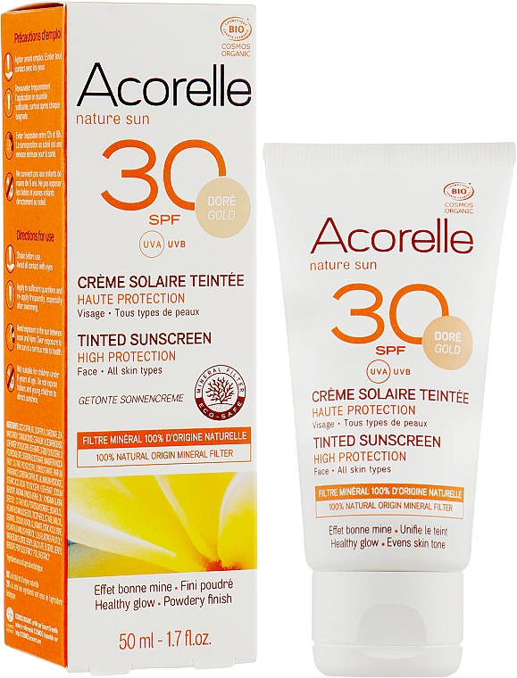 Солнцезащитный крем для лица с эффектом тонирования - Acorelle Nature Sun Cream SPF30 — фото N2