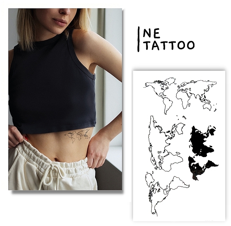 Временное тату "Карта Мира" - Ne Tattoo — фото N1