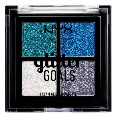 Палетка кремовых глиттеров - NYX Professional Makeup Glitter Goals Cream Quad Palette — фото N1