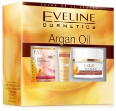 Парфумерія, косметика Набір - Eveline Cosmetics Argan Oil (f/cr/50ml + cr/15ml + mask/7ml)