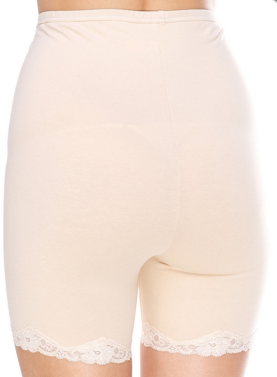 Трусы-панталоны удлиненные для женщин, бежевые - Fleri — фото N2