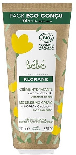 Увлажняющий крем для детей - Klorane Baby Moisturizing Cream Eco-Tube — фото N1