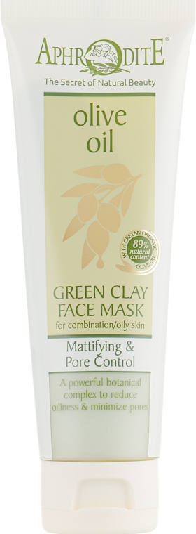 Маска для обличчя з зеленою глиною, матова, що зменшує пори - Aphrodite Olive Oil Green Clay Face Mask — фото N2