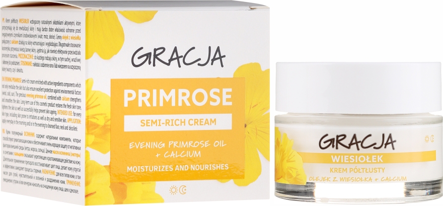 Питательный крем с маслом примулы - Gracja Semi-oily Cream With Evening Primrose