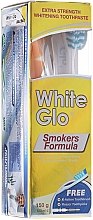 Парфумерія, косметика Набір "Для курців", блакитна щітка - White Glo Smokers Formula Whitening Toothpaste (toothpaste/100ml + toothbrush)