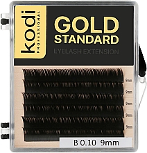 Накладные ресницы Gold Standart B 0.10 (6 рядов: 9 mm) - Kodi Professional — фото N1
