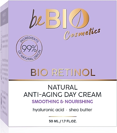 Натуральний омолоджувальний денний крем для обличчя, з рослинним ретинолом - BeBio Bio Retinol Natural Anti-aging Day Cream — фото N1