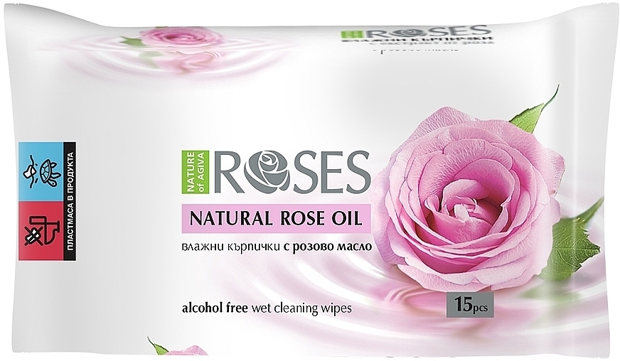 Влажные салфетки "Роза" - Nature of Agiva Wet Wipes Cleaning Rose 