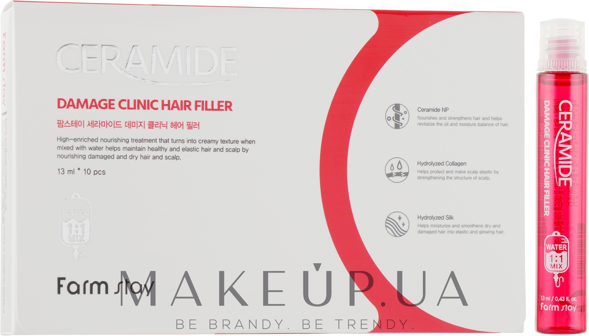 Зволожувальний філер з керамідами для волосся - FarmStay Ceramide Damage Clinic Hair Filler — фото 10x13ml