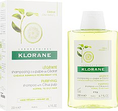 Шампунь с лимоном тонизирующий для блеска - Klorane Shampoo With Citrus Pulp — фото N2