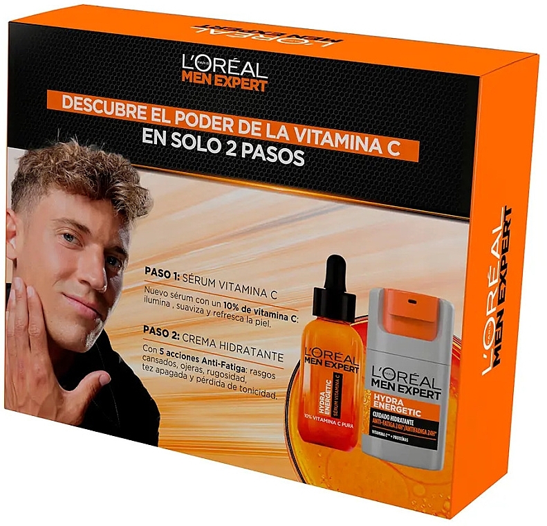 Набор - L'Oreal Paris Men Expert Hydra Energetic (f/ser/30ml + f/cr/50ml) — фото N2