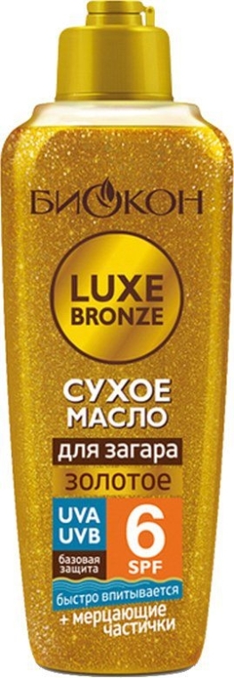 Сухое масло для загара SPF 6 "Золотое" с мерцающими частичками - Биокон Luxe Bronze