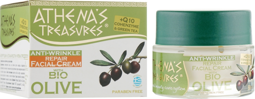 Денний оливковий крем для зрілої шкіри від зморшок - Pharmaid Athenas Treasures Bio Olive Repair Facial Cream — фото N1