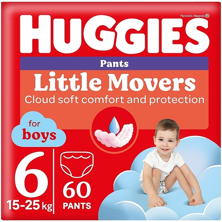 Трусики-подгузники Pants 6 (15-25кг) для мальчиков, 60 шт. - Huggies