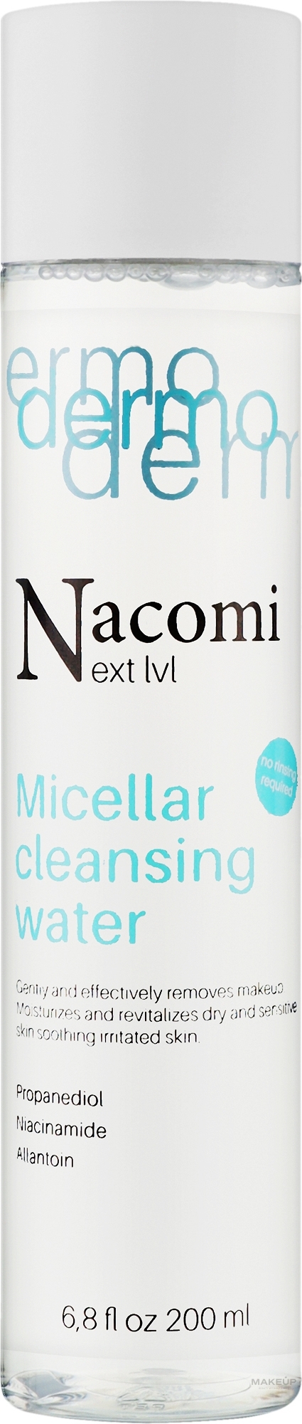 Міцелярна вода для сухої та чутливої шкіри - Nacomi Dermo Micellar Cleansing Water — фото 200ml