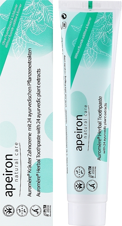 Зубна паста з 24 трав'яними екстрактами - Apeiron Auromere Herbal Toothpaste — фото N2