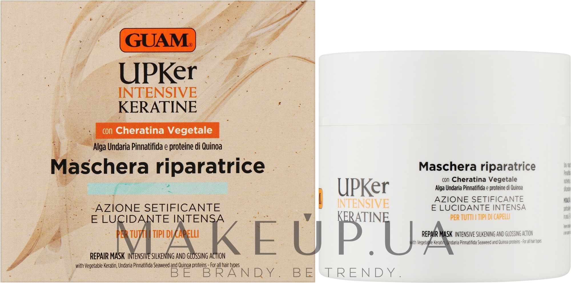 Восстанавливающая маска с кератином для гладкости волос - Guam UPKer Intensive Keratine Hair Mask — фото 200ml