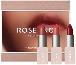 Парфумерія, косметика Набір помад для губ - Rose Inc The Satin Lip Trio (lipstick/3х1,2g)