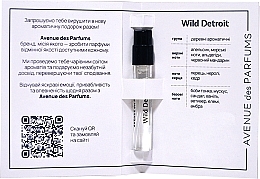 Парфумерія, косметика Avenue Des Parfums Wild Detroit - Парфумована вода (пробник)