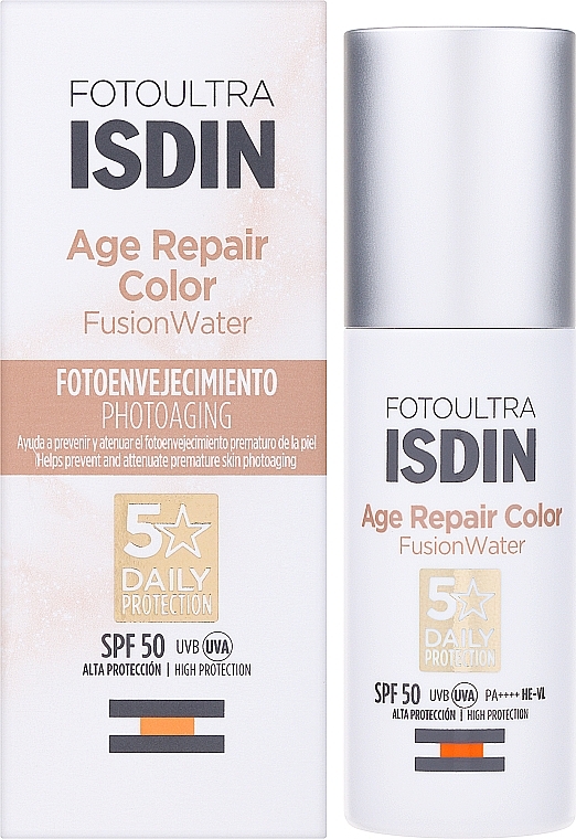 Тональный солнцезащитный крем для лица с тройным действием против фотостарения - Isdin FotoUltra Age Repair Color SPF50  — фото N2