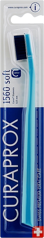 Зубная щетка CS 1560 Soft, D 0,15 мм, голубая, синяя щетина - Curaprox