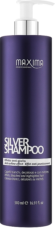 Шампунь от нежелательного желтого оттенка волос - Maxima Silver Shampoo — фото N1
