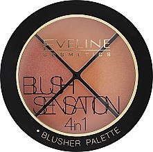 Палетка рум'ян для обличчя  - Eveline Cosmetics Blush Sensation 4in1 — фото N2