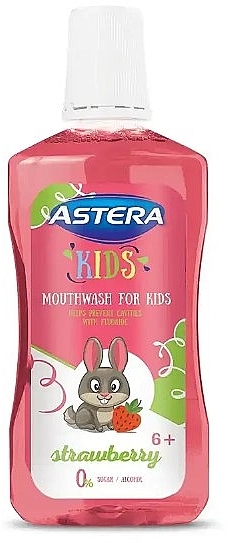 Ополаскиватель для полости рта "Клубника" - Astera Kids Strawbbery Kids Mouthwash — фото N1