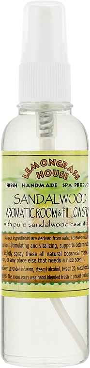 Ароматический спрей для дома "Сандаловое дерево" - Lemongrass House Sandalwood Aromaticroom Spray — фото N1
