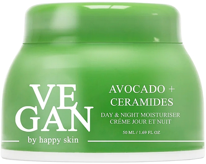 Зволожувальний крем для обличчя з екстрактом авокадо та керамідами - Vegan By Happy Avocado + Ceramides Day & Night Moisturiser — фото N2