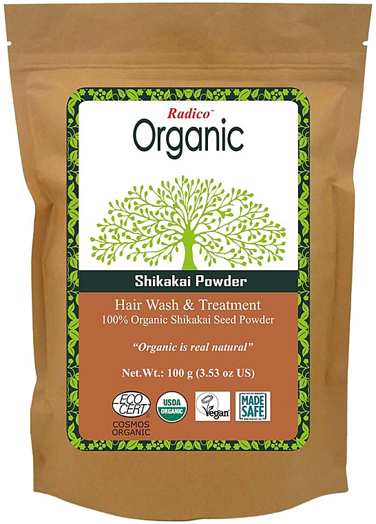 Органічний порошок "Шикакай" для волосся - Radico Organic Shikakai Powder — фото N1