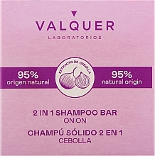 Парфумерія, косметика Твердий шампунь-кондиціонер для волосся з екстрактом цибулі - Valquer 2 In 1 Shampoo Bar Onion